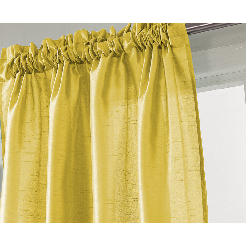 Panneau de rideau de fenêtre semi-transparent Alexzavier, Citron, l 54 po x L 95 po