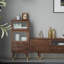 Buffet décoratif en verre noyer