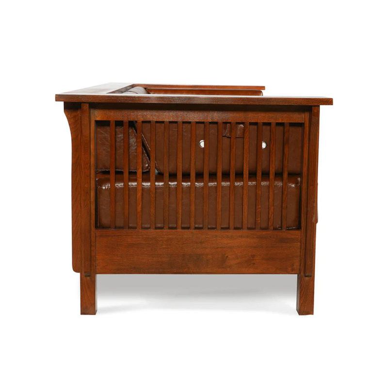 Causeuse Edehard, Cuir véritable brun foncé