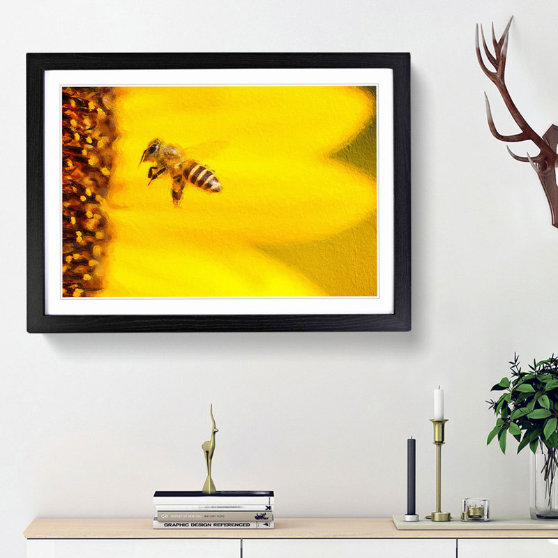 Let me Bee - Picture Frame Painting Print, 27cm H x 36cm W x 2cm D, Black Framed