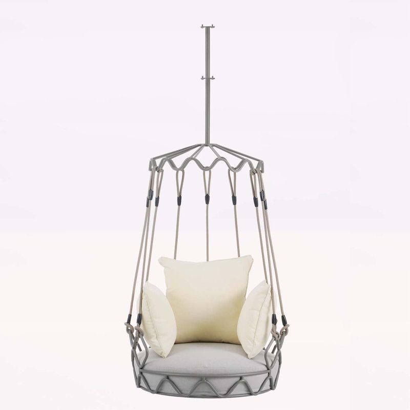 Balancelle d'extérieur avec caractéristiques haut de gamme pour la détente, Gris clair / beige