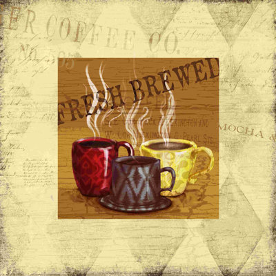 «Coffee Cups Brewed», impression sur toile tendue