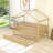 Twin Wooden House Bed With Twin Trundle And Guardrails-1776238025