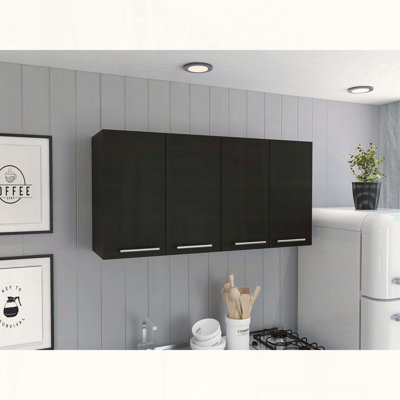 Wall Mounted Double Cabinet with Dish Rack