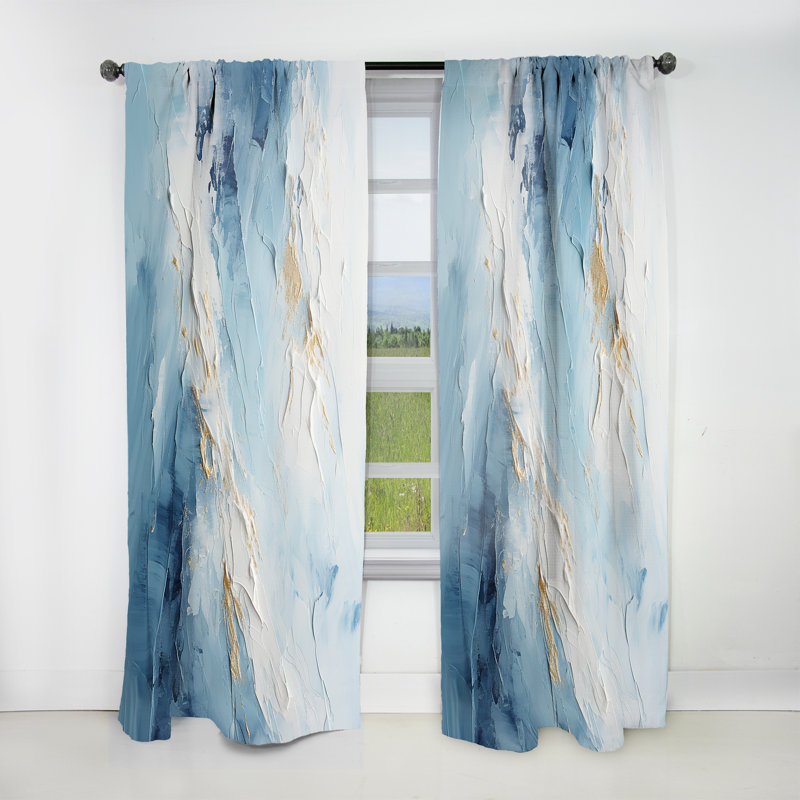 Antarctique abstrait Tundra Bold II - rideau obscurcissant nature montagnes - 1 panneau, L 52 po x L 84 po