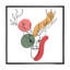 Minimalisme Christmas Deer Earth Tones - reproduction d'art sur toile-424316033-424316043