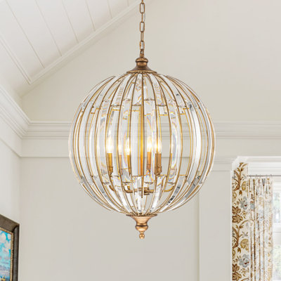 Lustre ajouré en cristal 6 lumières
