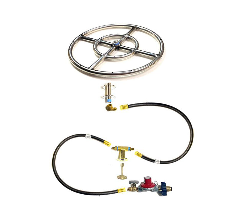 Ensemble de raccordement pour réservoir de propane dans la table EasyFirePits et brûleur à gaz à double anneau en acier inoxydable 316