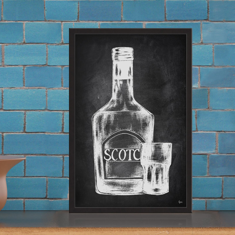 « scotch it ii », reproduction de dessin encadrée, H 18 po x l 12 po x P 1,5 po