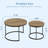 2-pieces Round Nesting Coffee Table Metal Frame And Wood Finish Side Tables-2117277710