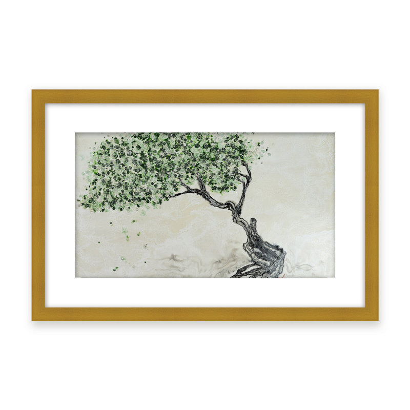 Nature Inspired "Fleeting Spring" Canvas Wall Art By , 16" H x 24" W, Framed Matted Print, Brown