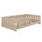 Twin Size Platform Bed With Guardrail And Storage Shelves, Floor Bed With Semi-Enclosed Fence For Boys Girls-991797501-991797502