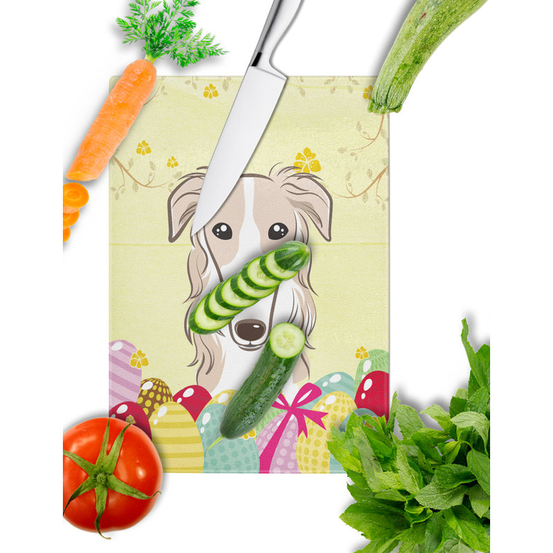 Planche à découper en verre trempé à caroline de pâques, Barzoï