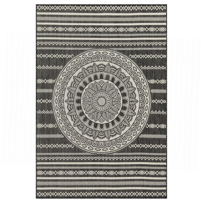 Anthracite Indoor/Outdoor Area Rug, Rectangle 5'3" x 7'3"