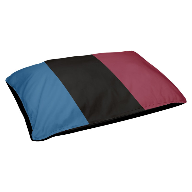 Coussin pour chien hockey Minnesota, Grand (l 50 po x P 40 po x H 17 po), Bleu / noir / bourgogne