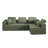 108" L-shaped Modular Sectional Sectional Sofa, Corduroy Sleeper Couch Bed, Compression Foam Sectional with Headrest - No Assembly Required-306480442