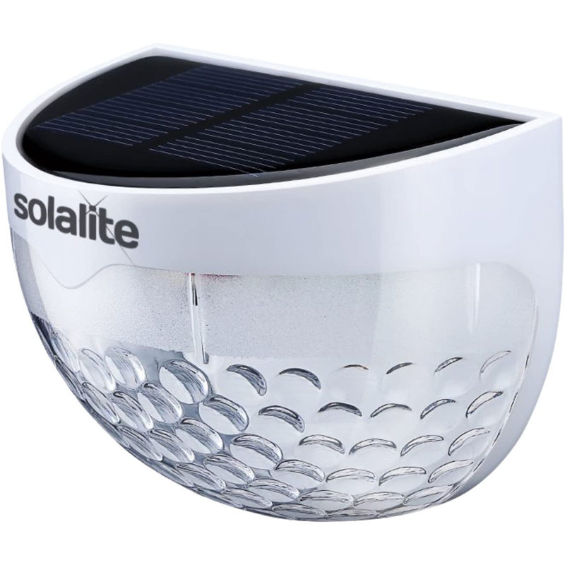 4.5Cm H Solar Powered Integrated LED Outdoor Bulkhead Light, White