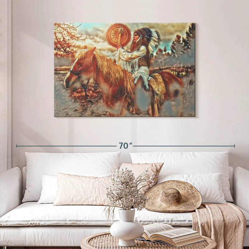 Cheval de guerre indien Lelar, H 30 po x l 45 po