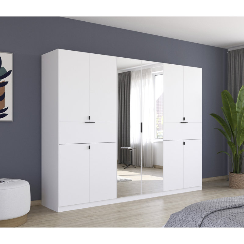 Tivareo  6 Hinged Door Wardrobe available in many colour combinations 2 Drawer INCL. Delivery and Assembly, Alpine White