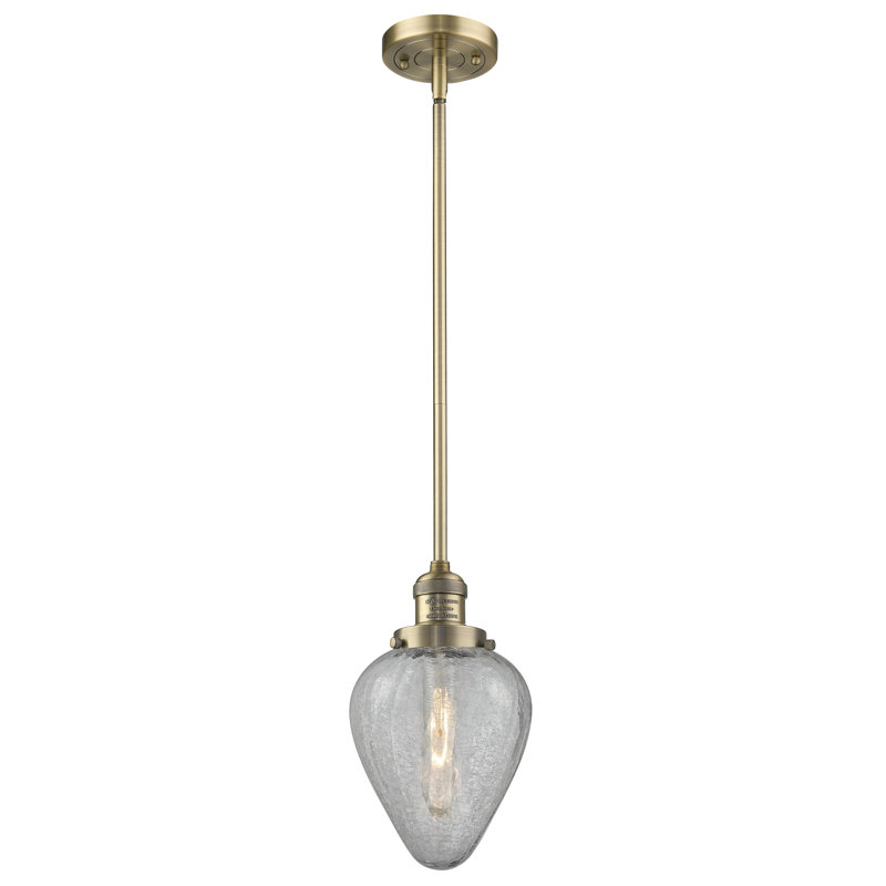 Luminaire suspendu géométrique 1 lumière Shauna, Nickel poli, Ampoule non incluse