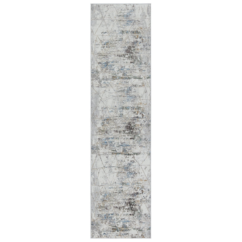 Tapis ivoire / gris Maranto, Tapis de couloir 2 pi 6 po x 10 pi