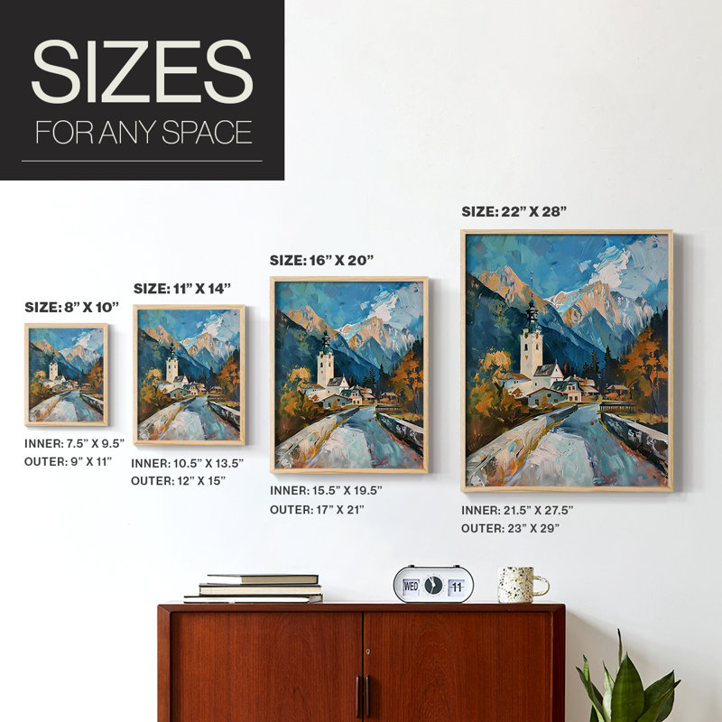 LANDSCAPES Series CDII, reproduction encadrée - bois massif, H 30 po x l 24 po, Naturel