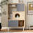 Furniture-Style Natural Cabinet for Cats, Comfortable Nap Space and Storage Solution