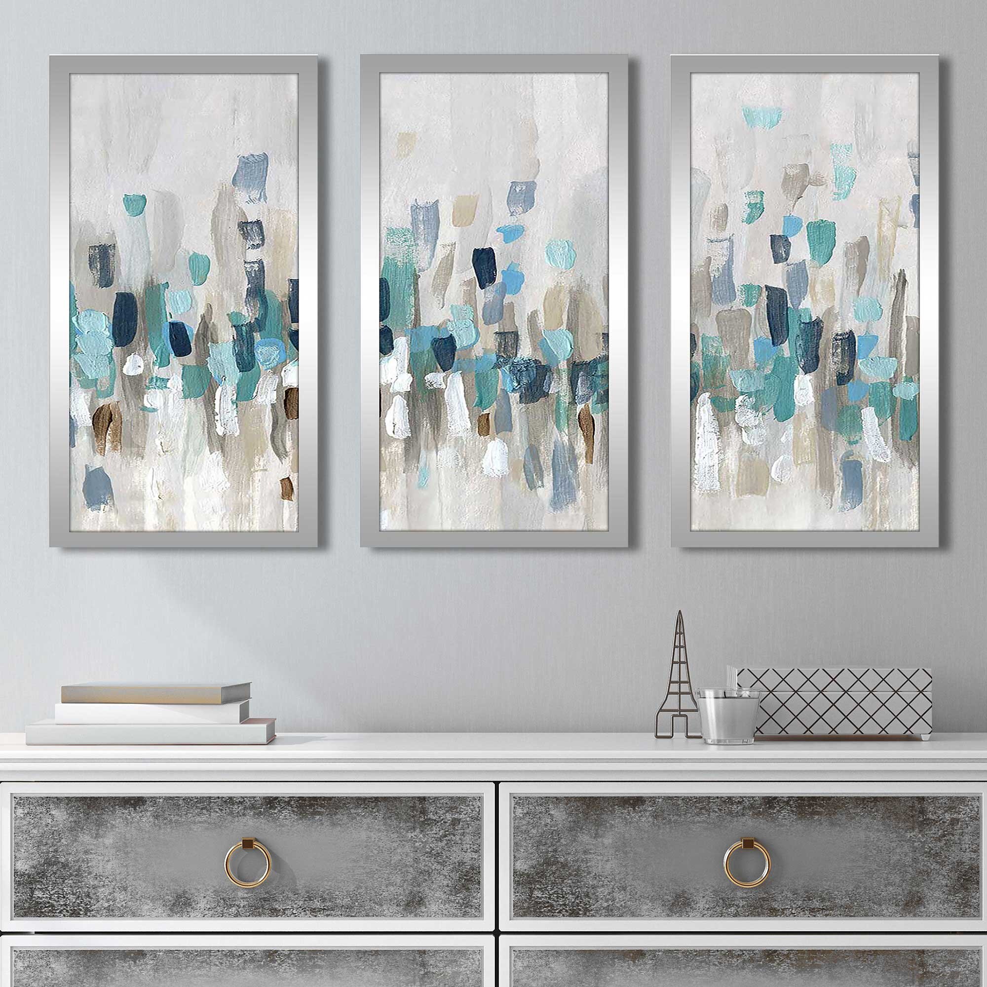 Wade Logan® Staccato Blue I Framed On Plastic / Acrylic 3 Pieces by Katrina  Craven Painting & Reviews | Wayfair