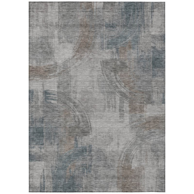 Machine Washable Indoor/Outdoor Chantille ACN2948 Abstract Rug