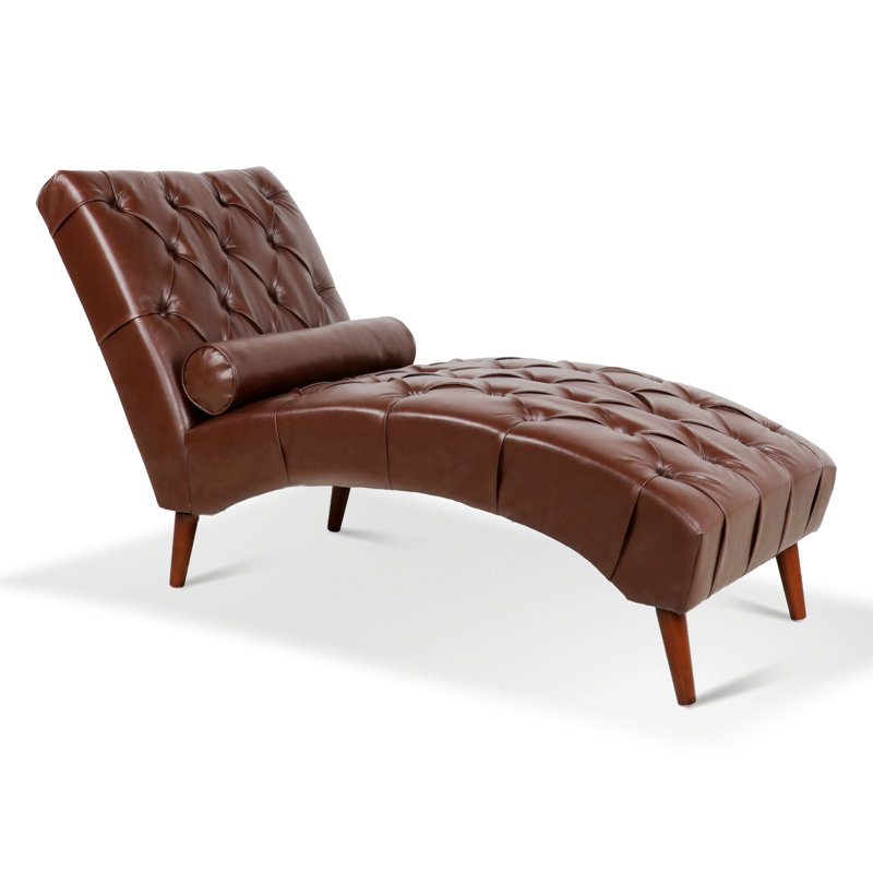 Canapé 25,39 po Jesica, Simili cuir brun foncé