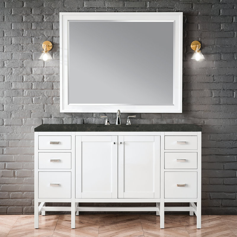Addison 60'' W Single Vanity, Glossy White, Phantome Eclos, 8" Widespread