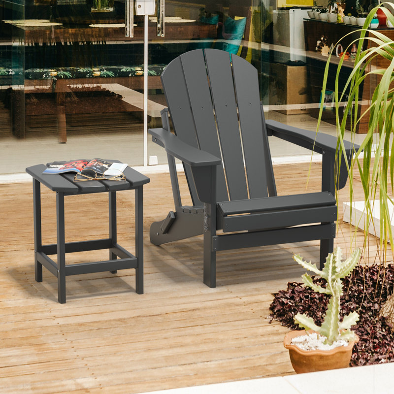 Table de bout toutes saisons Adirondack Tables de patio Tables de bout en plastique gris, Gris