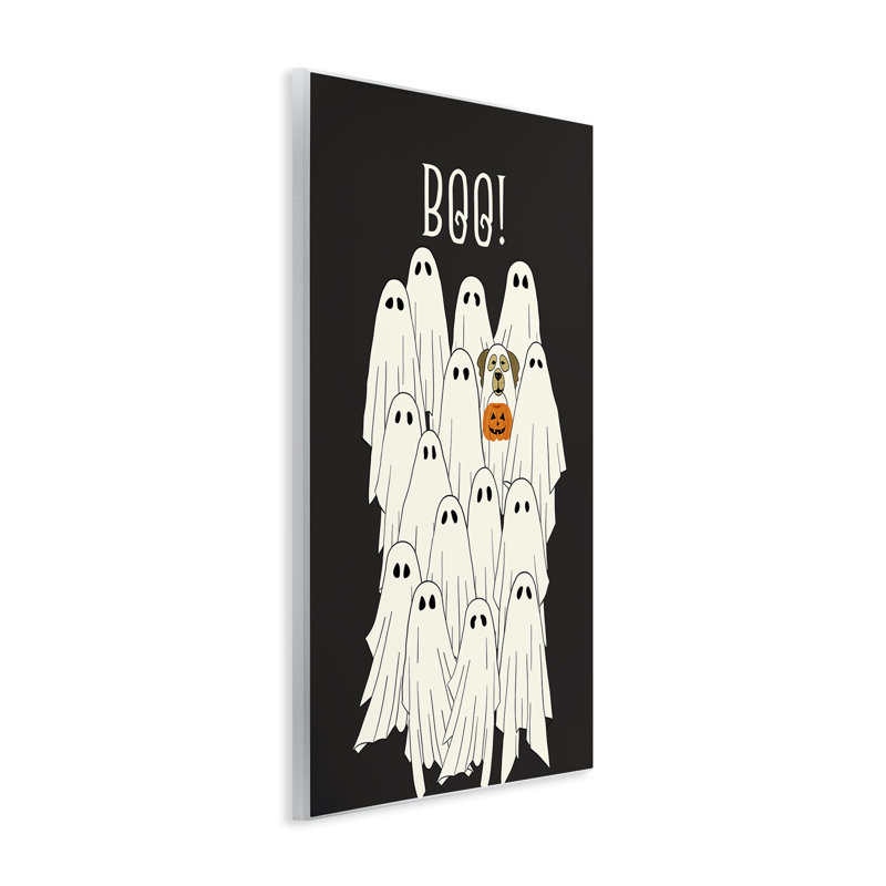 Boo, fantômes avec chien, plaque murale, conception par JJ Design House LLC