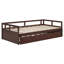 Lit de jour extensible avec couchette, lit de jour en bois avec couchette, espresso