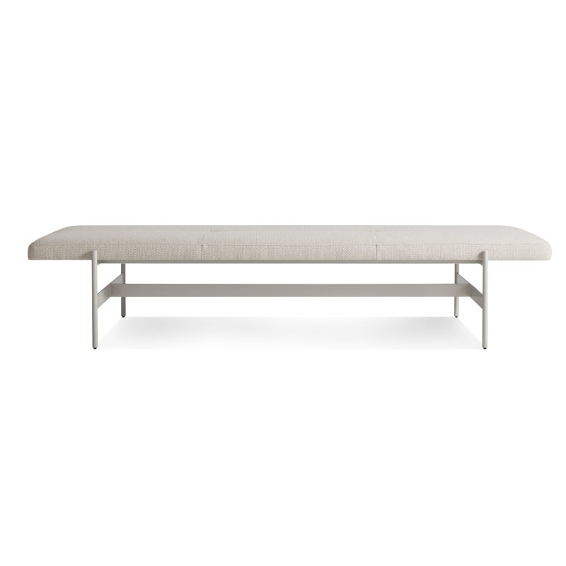 Daybench Polyester Blend Upholstered Bench, Maharam Mantle in Future / Putty, 14" H x 75" W x 24" D