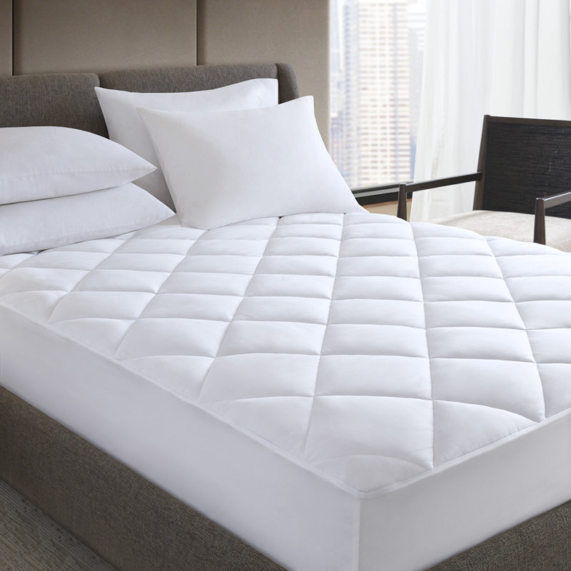 White Chartier Brushed King Mattress Pad, King