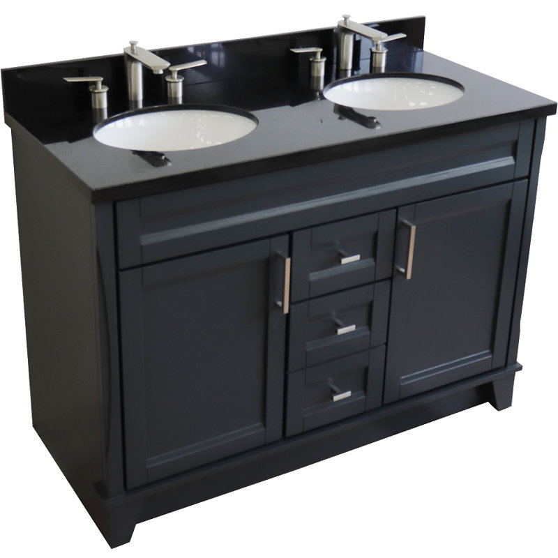 Ensemble de meuble-lavabo double 49 po Rosser, Noir galaxie