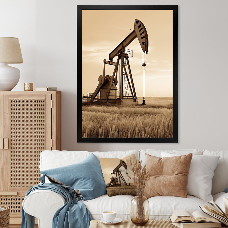 Impression sur toile, "Sépia", H 44 po x l 34 po x P 1,5 po, Cadre simple noir