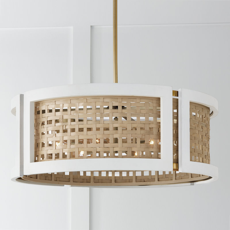 6 - Light Dimmable Drum Chandelier