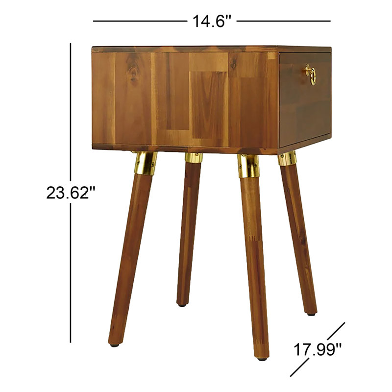 Table de chevet 1 tiroir Alden, Caramel
