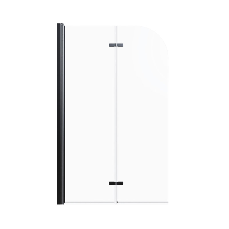Porte de baignoire pliante sans cadre H 34 po x l 58 po, Noir
