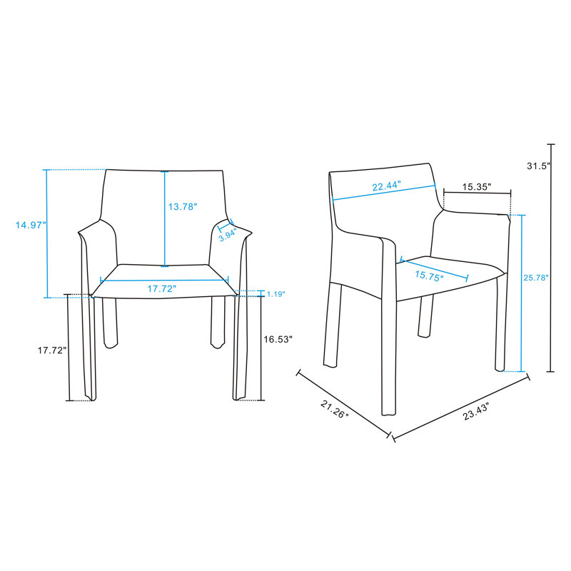 Vogue Dining Arm Chair, 1, Gray