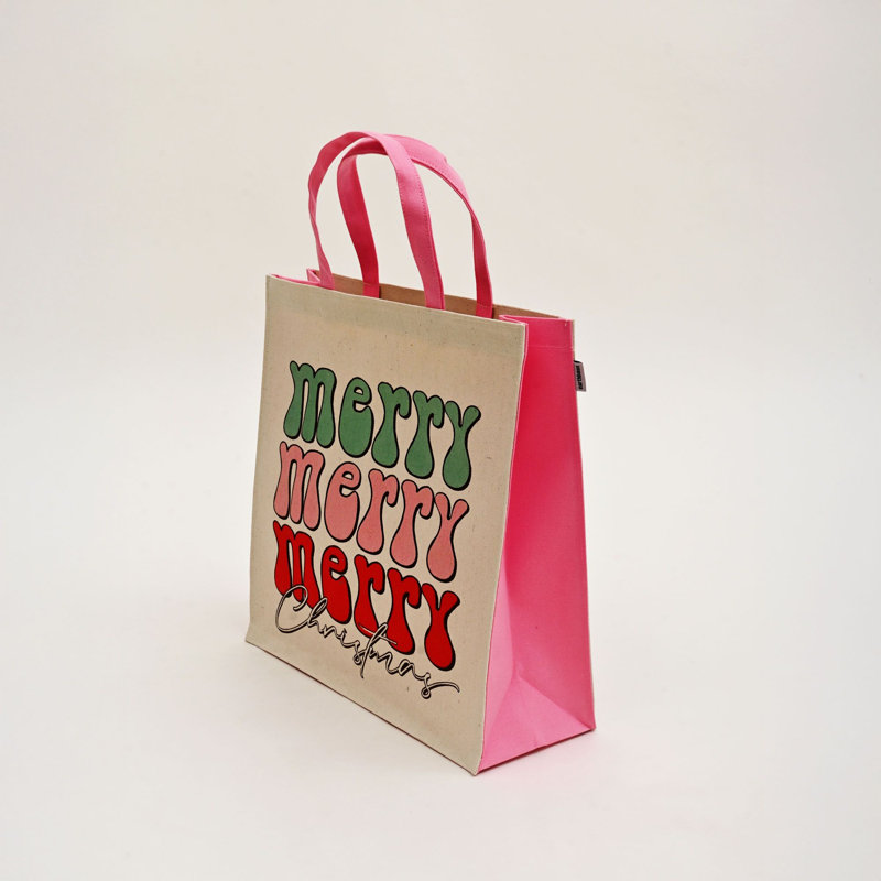 Sac-cadeau de Noël avec imprimé «Merry Christmas»