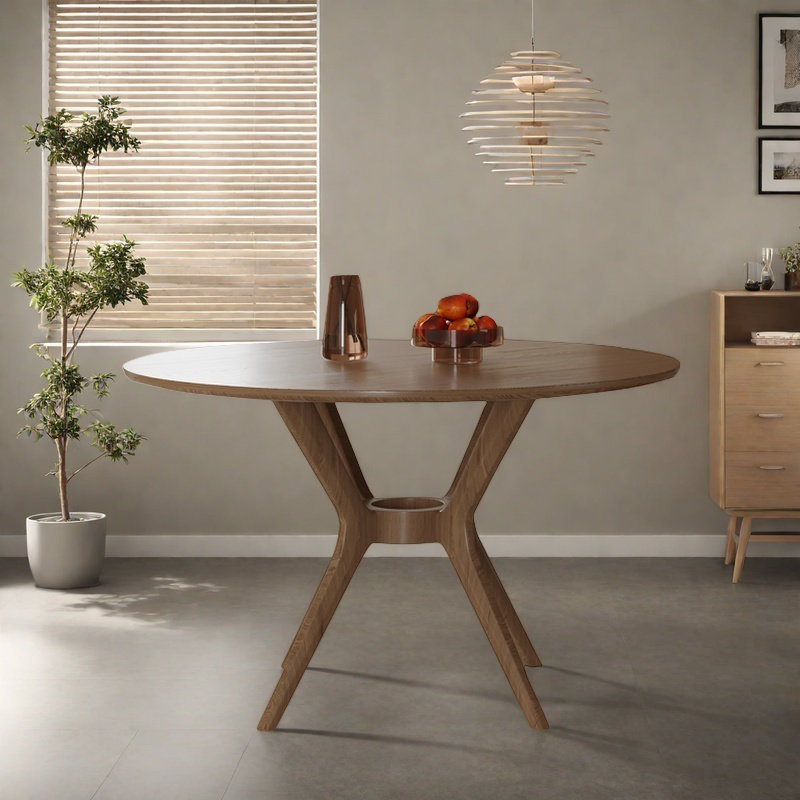 Wabi-sabi round dining table, 29.5"H x 47.2"L x 47.2"W
