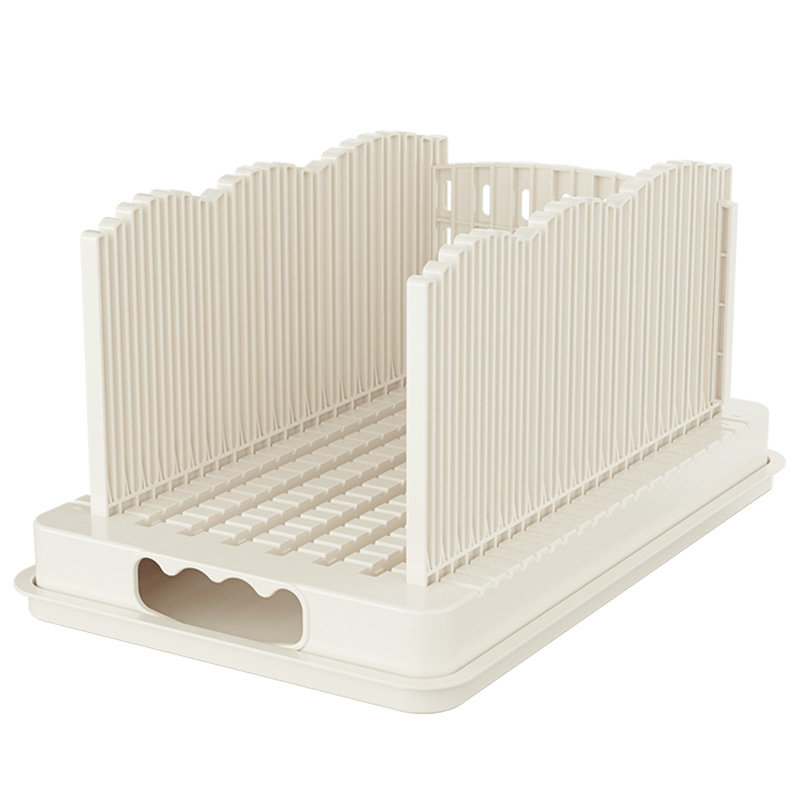Bread Slicer for Homemade Bread, Sourdough Bread Slicer with Crumb Tray, Width-Adjustable Bread Slicing Guide, Suitable for Homemade Bread, Cakes, Sandwich, Bagels