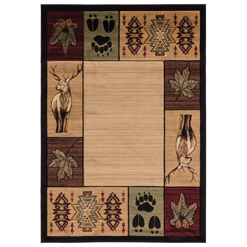 Tapis beige tissé à la machine Elston, Rectangle 2 pi 7 po x 4 pi 2 po