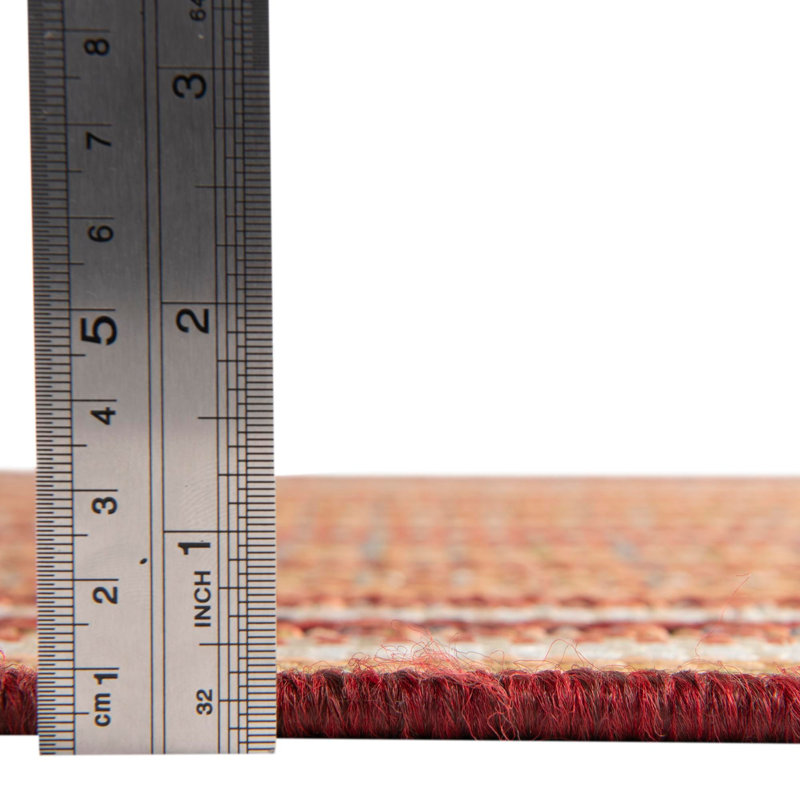 Tapis d'intérieur / extérieur à motif géométrique bourgogne / beige Xavi, Ovale 7 pi 10 po x 10 pi