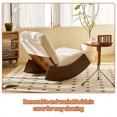 Chaise berçante confortable, fauteuil oscillant rembourré de haute qualité, structure en bois massif, parfaite pour une chaise d'appoint