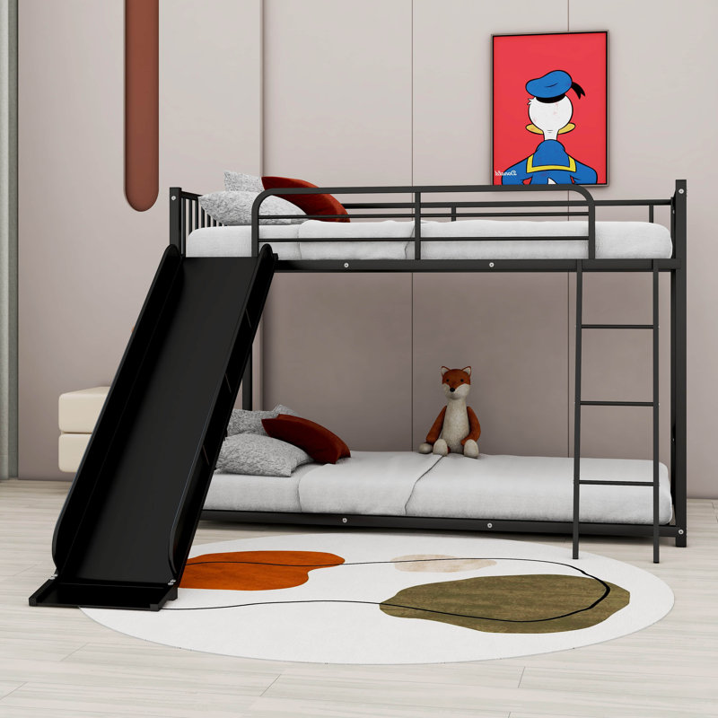 Lindenfield Kids Twin Over Twin Bunk Bed, Black