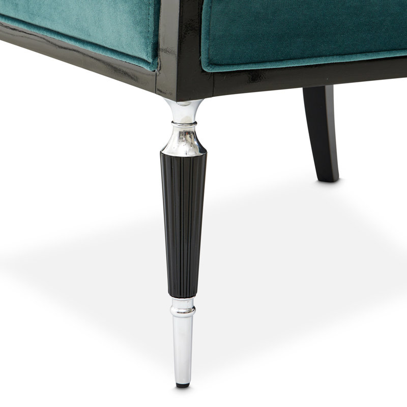 La Francaise 29'' Wide Armchair, Teal Blue Velvet